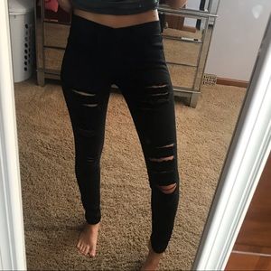 Black ripped jeans